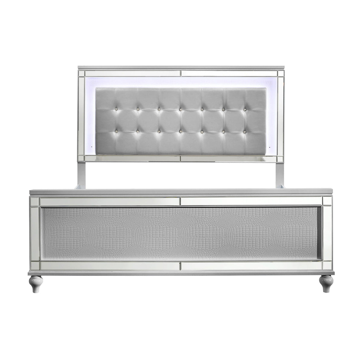 Valentino - 6/6-6/0 King/California King Lighted Headboard - Silver