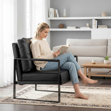 Load image into Gallery viewer, Classic Mid Century Modern Accent Chair With Durable Square Metal Frame, Armchair