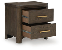 Load image into Gallery viewer, Radkin - Two Drawer Night Stand - Burnished Brown