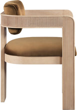 Load image into Gallery viewer, Sacha - Velvet Dining Chair With Natural Base (Set of 2) - Saddle