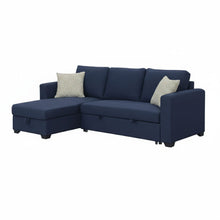 Load image into Gallery viewer, Reversible Sectional With Pop Up Sleeper And Hidden Storage Chaise - Navy
