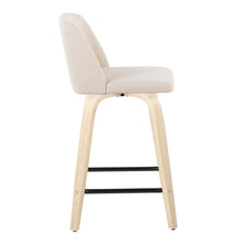 Load image into Gallery viewer, Toriano - Contemporary Modern Design Fixed Height Counter Stool With Swivel With Square Footrest (Set of 2)