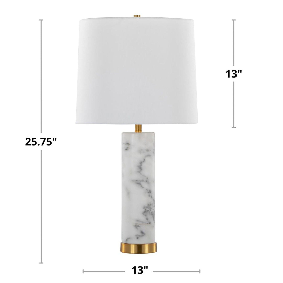 Marabella - Contemporary Marble Table Lamp (Set of 2) - Brass / White - Ego Home Furniture