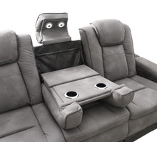 Load image into Gallery viewer, U77 - Power Reclining With Power Headrest, Storage Arms / USB And Wireless Charger Loveseat - Slate