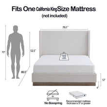 Load image into Gallery viewer, Hosford - Minimalist Upholstered Wingback Bed With Wood Base Platform