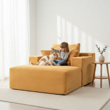 Load image into Gallery viewer, Convertible Chaise Lounge Chair With Wide Armrest & Throw Pillows