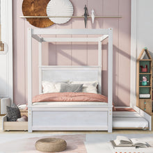 Load image into Gallery viewer, Canopy Platform Bed With Drawers, Support Slats, No Box Spring Needed