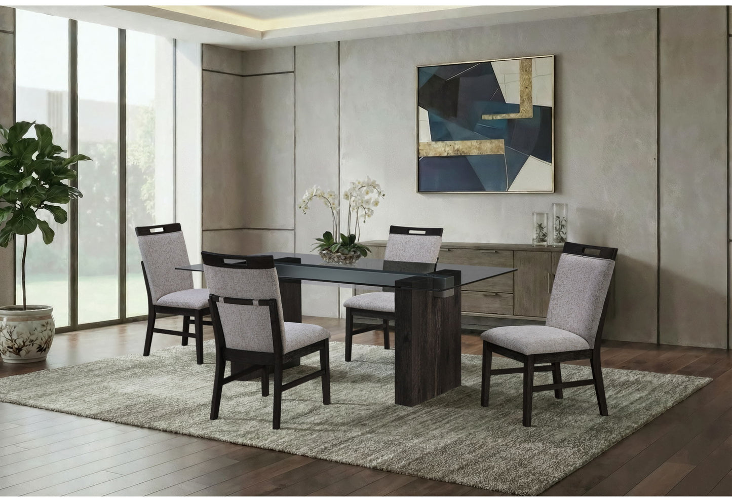 D4238DT - Dining Table Base - Dark Brown
