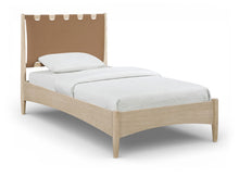 Load image into Gallery viewer, Santos - Vegan Leather Headboard And Wood Bed - Waxed Natural Frame