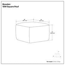 Load image into Gallery viewer, Bowden - Square Pouf Ottoman - Gray