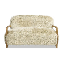 Load image into Gallery viewer, Enchante - Sheepskin Accent Loveseat - Taupe / Natural