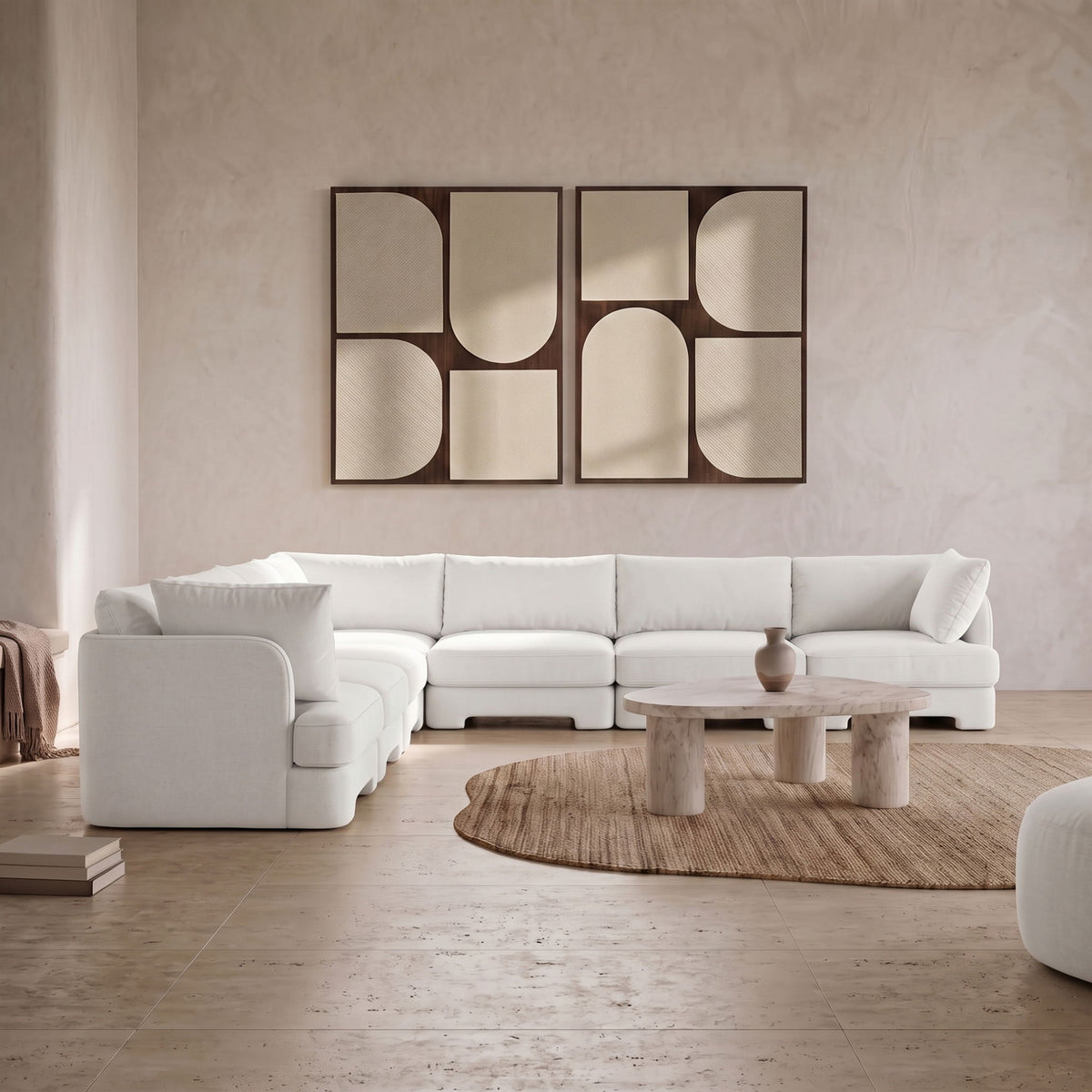 Hammond - Velvet Performance Fabric Upholstered 7 Piece Corner Sectional