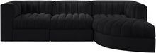 Load image into Gallery viewer, Rummi - Velvet Performance Fabric Upholstered 4 Piece Modular Sectional, With Reverse Corner Chair