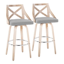 Load image into Gallery viewer, Charlotte - Farmhouse Fixed Height Bar Stool With Swivel And Round Footrest (Set of 2)
