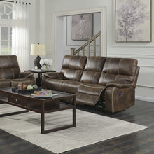 Load image into Gallery viewer, Reclining Sofa With USB Charging, Pocket Coil Seating, And Hidden Storage - Brown