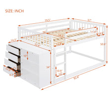 Load image into Gallery viewer, Bunk Bed With 4 Drawers And 3 Shelves