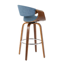 Load image into Gallery viewer, Curvini Mid - Century Modern Fixed Height Barstool With Swivel (Set of 2)
