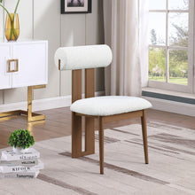 Load image into Gallery viewer, Dario - Boucle Dining Chair With Brown Frame (Set of 2) - Cream