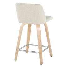 Load image into Gallery viewer, Toriano - Contemporary Fixed Height Counter Stool Swivel With Square Footrest (Set of 2)