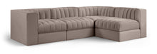 Load image into Gallery viewer, Rummi - Velvet Performance Fabric Upholstered 4 Piece Modular Sectional