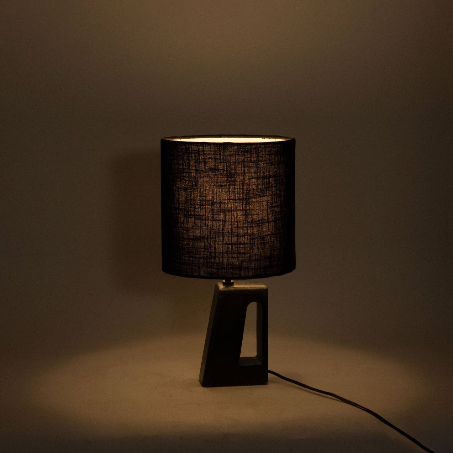 Vellum - Genuine Marble Base And Linen Textured Fabric Shade Table Lamp