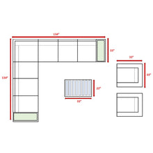 Load image into Gallery viewer, Wicker Sectional Seating Group With Cushions
