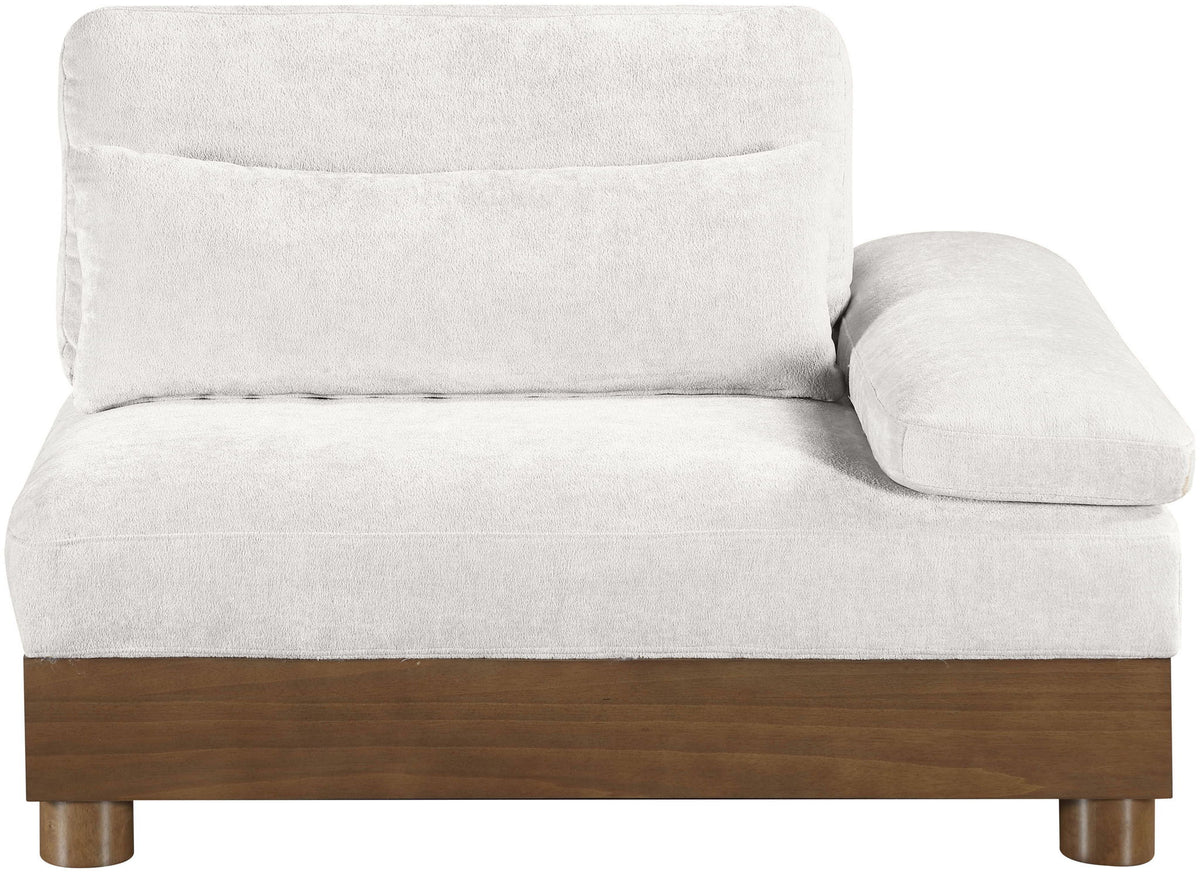 Turin - Chenille Fabric Upholstered Modular Arm Chair - Walnut Base