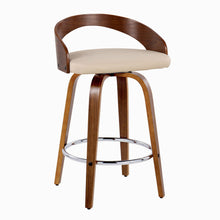 Load image into Gallery viewer, Grotto - Mid Century Modern Elegant Fixed Height Counter Stool With Swivel With Round Footrest (Set of 2)