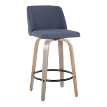 Load image into Gallery viewer, Toriano - Contemporary Fixed Height Counter Stool With Swivel & Round Footrest (Set of 2)