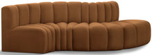 Load image into Gallery viewer, Arc - Velvet 4 Piece L-Shaped Modular Sofa - Saddle