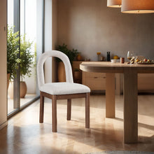 Load image into Gallery viewer, Conrad - Linen Dining Chair With Brown Legs