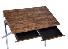 Load image into Gallery viewer, Callers - Weathered Writing Desk - Chrome / Oak