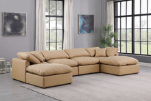 Load image into Gallery viewer, Indulge - Faux Leather 6 Piece Modular Double Chaise Sectional - Tan
