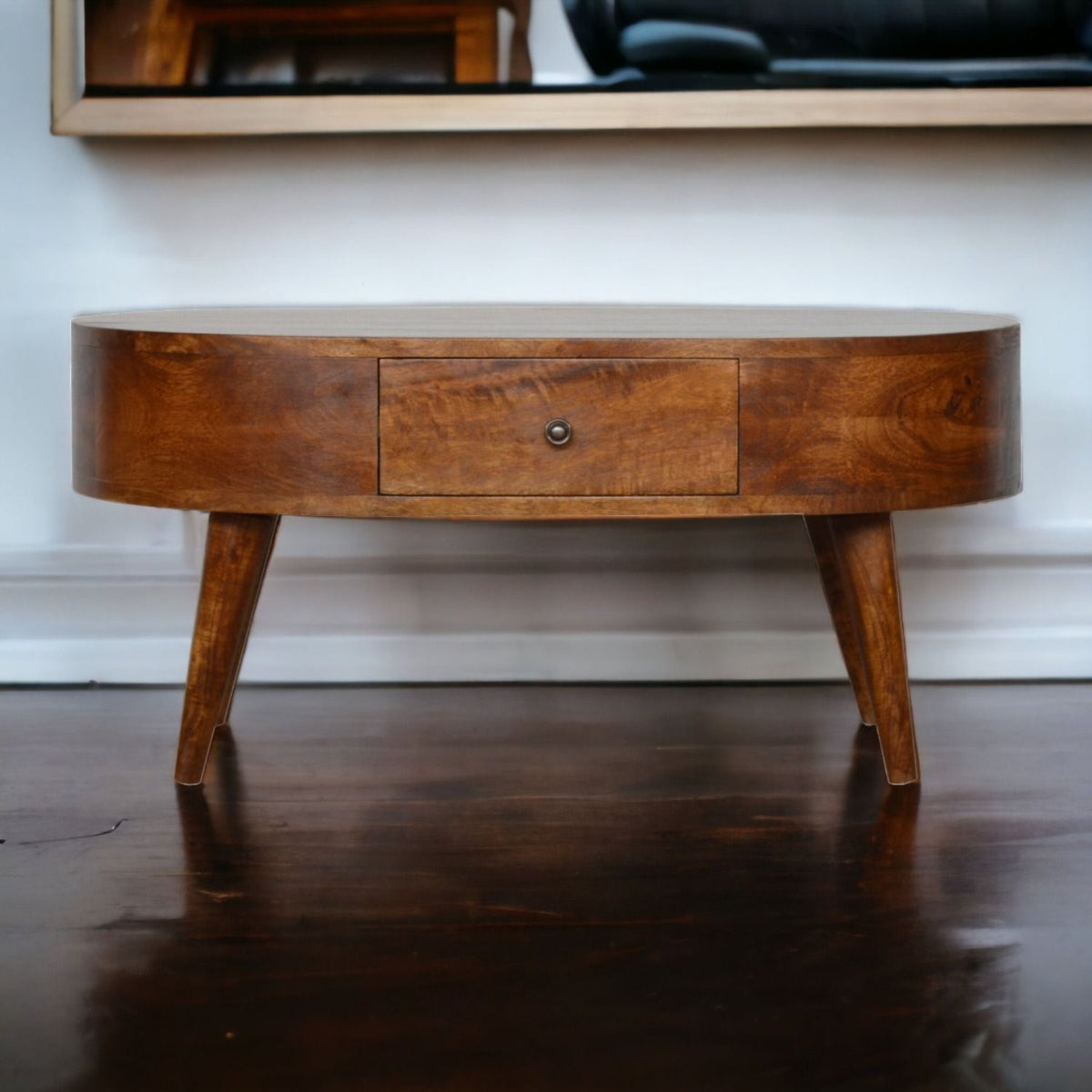 Rounded Coffee Table - Chestnut