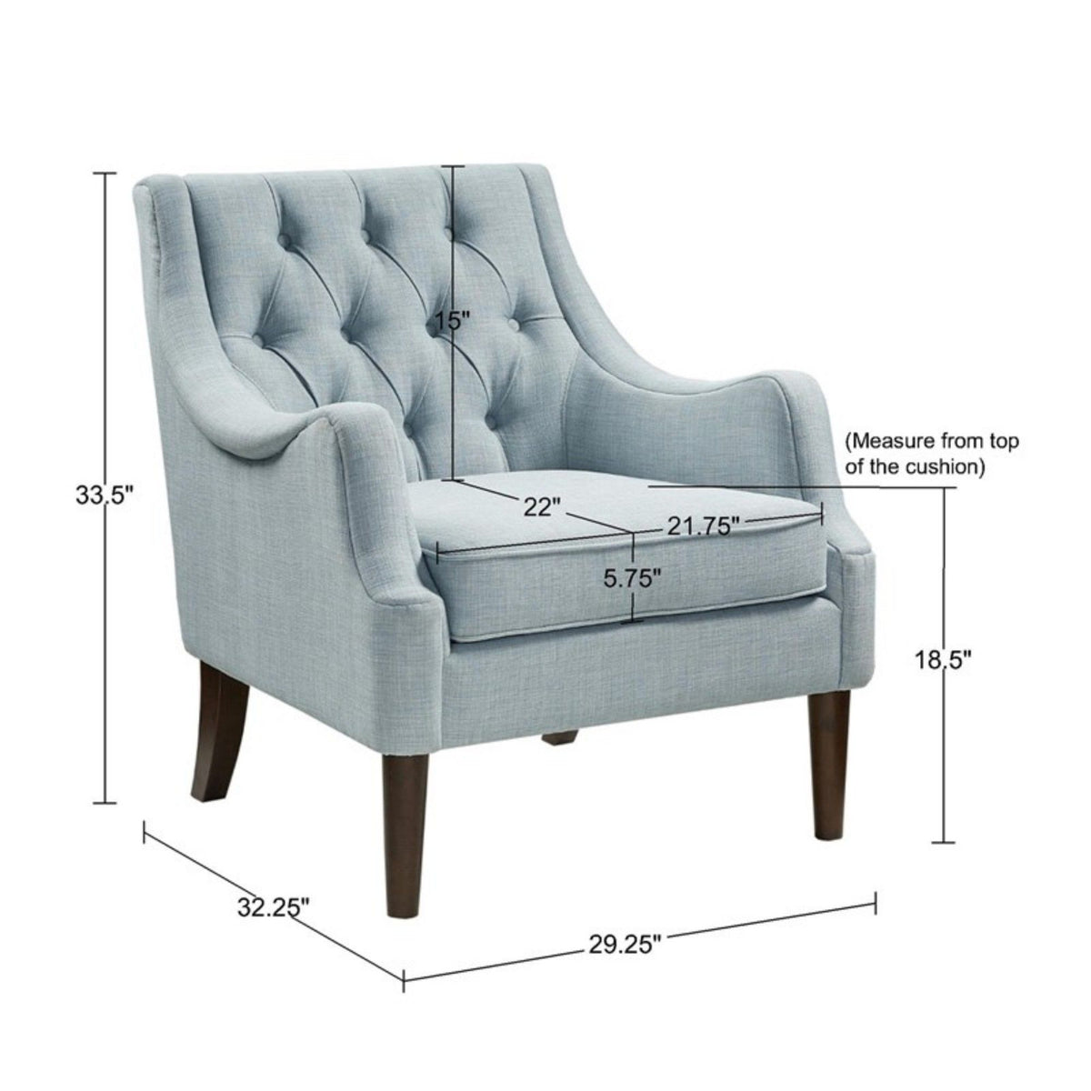 Button Tufted Accent Chair Vintage Style - Ego Home Furniture