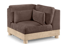 Load image into Gallery viewer, Turin - Chenille Fabric Upholstered Modular Corner Chair - Natural Base