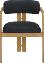 Load image into Gallery viewer, Aurum - Vegan Leather Upholstered Dining Chair With Brushed Brass Base (Set of 2)