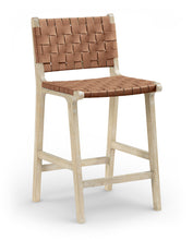 Load image into Gallery viewer, Entwine - Vegan Leather Upholstered Counter Stool - Painted Natural