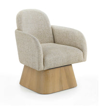 Load image into Gallery viewer, Marlowe - Linen Textured Fabric Upholstered Swivel Accent Chair - Stained Natural