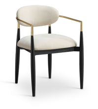 Load image into Gallery viewer, Riccio - Fabric Dining Arm Chair (Set of 2) - Black And Gold Frame