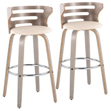 Load image into Gallery viewer, Cosini - Mid Century Modern Fixed Height, Barstool With Swivel With Round Footrest (Set of 2)