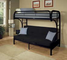 Load image into Gallery viewer, Eclipse - Twin Long Queen Futon Bunk Bed - Black
