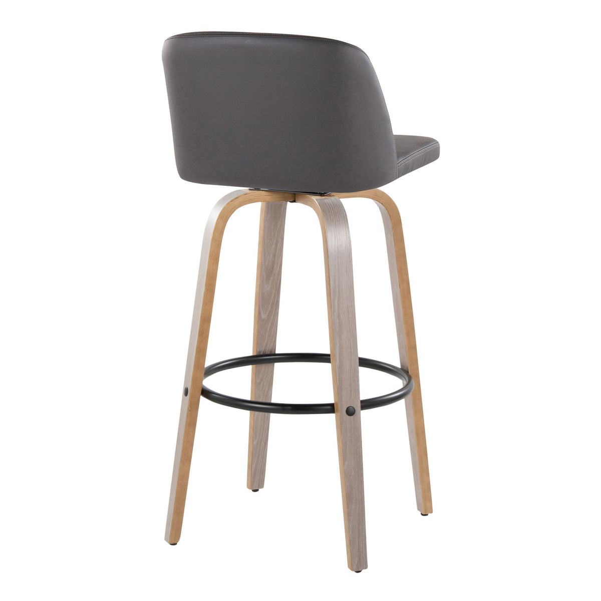 Toriano - Mid-Century Modern Fixed Height BarStool With Round Footrest (Set of 2) - Ego Home Furniture