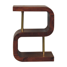 Load image into Gallery viewer, S Curve Brass Bedside Table - Dark Brown