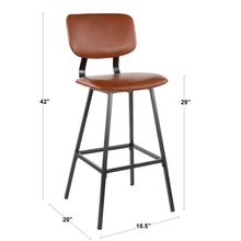 Load image into Gallery viewer, Foundry - Contemporary Barstool Zig Zag Stitching (Set of 2) - Black / Gray