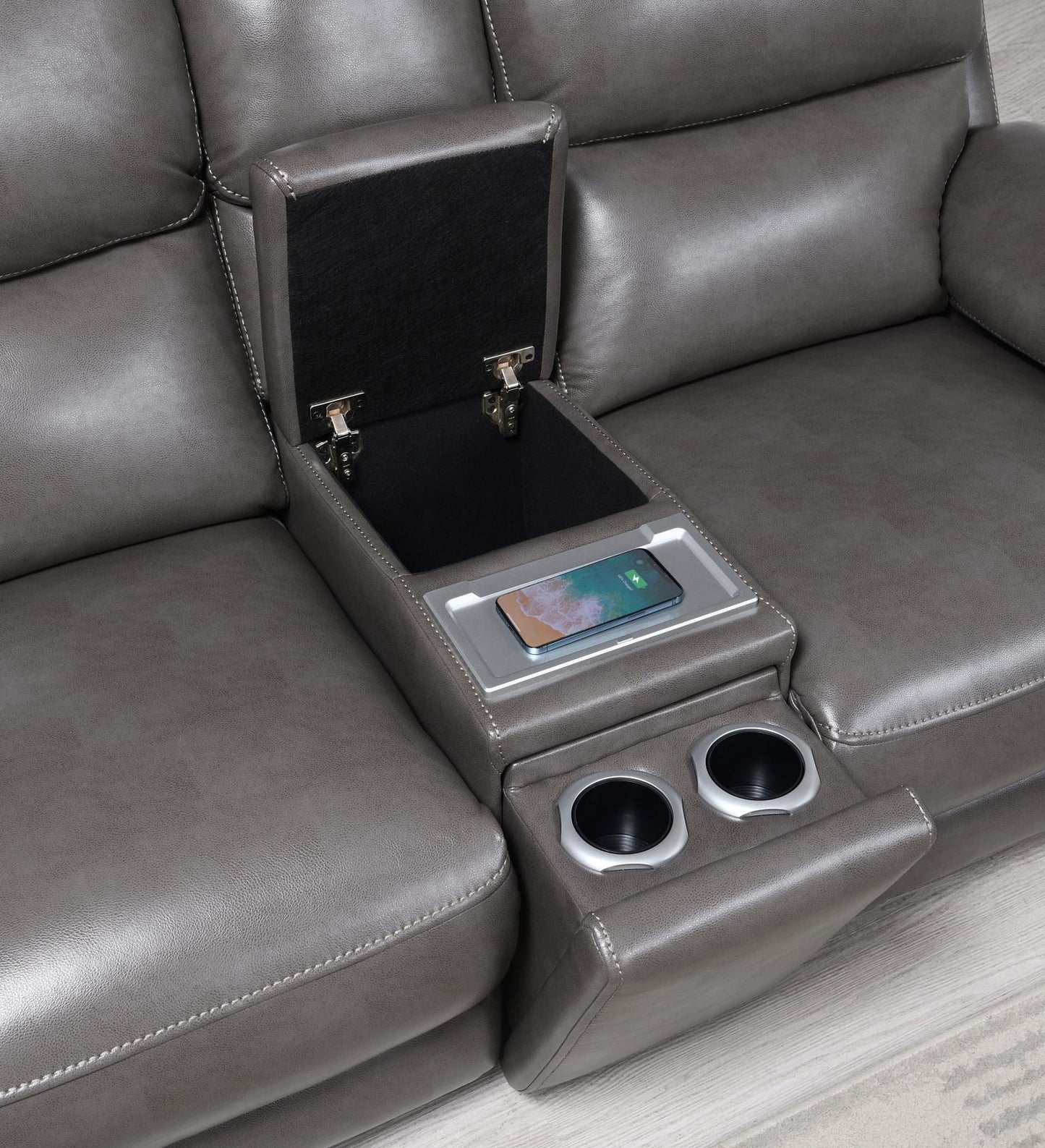 U108 - Reclining Loveseat (Gel Faux Leather) - Gray