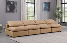 Load image into Gallery viewer, Indulge - Faux Leather 4 Piece Modular Armless Sofa - Tan