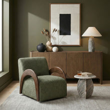 Load image into Gallery viewer, Neria - Chenille Fabric Upholstered Swivel Accent Chair - Painted Brown Base
