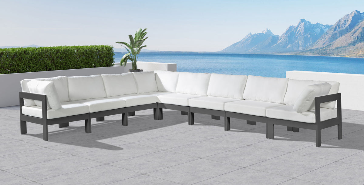 Nizuc - Outdoor Patio 8 Piece Modular Sectional With Gray Frame