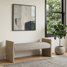 Load image into Gallery viewer, Hickory - Fabric Upholstered Bench - Natural Frame